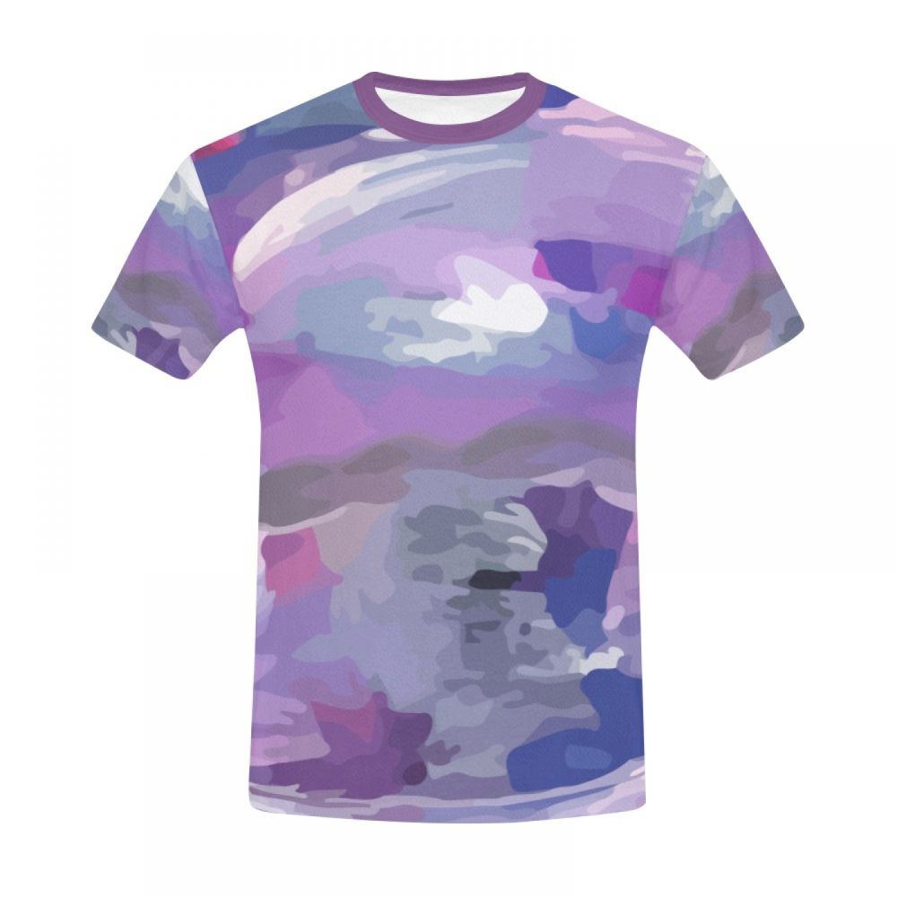 Bărbătească Culoare Artistică Violet Graffiti Tricou Scurt