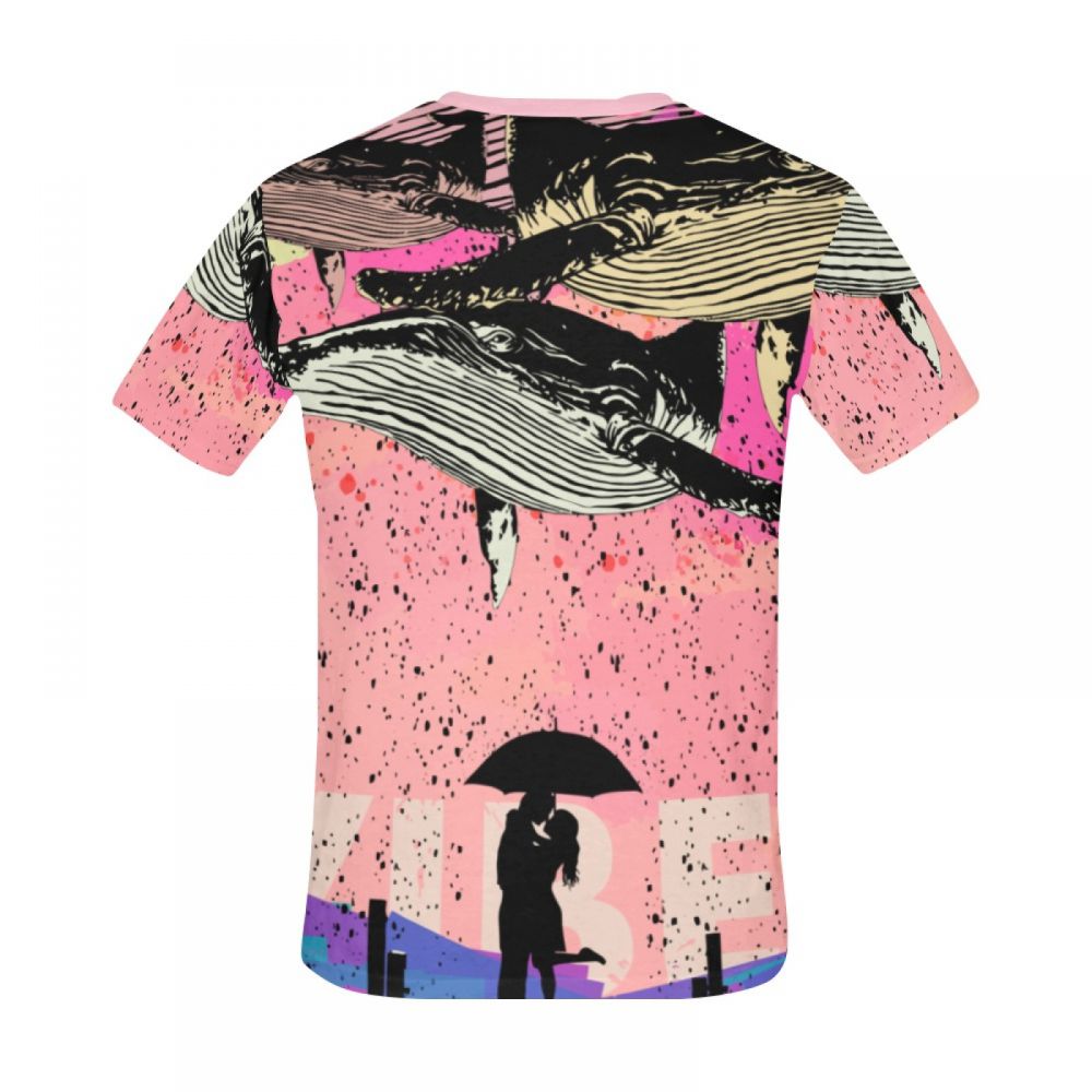 Bărbătească Street Artă Whale Love Mood Tricou Scurt