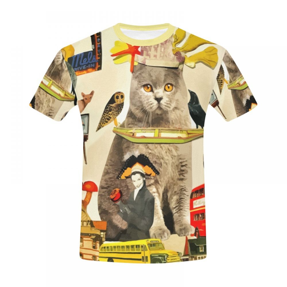 Bărbătească Artă Crazy Animale Regele Pisicilor Tricou Scurt