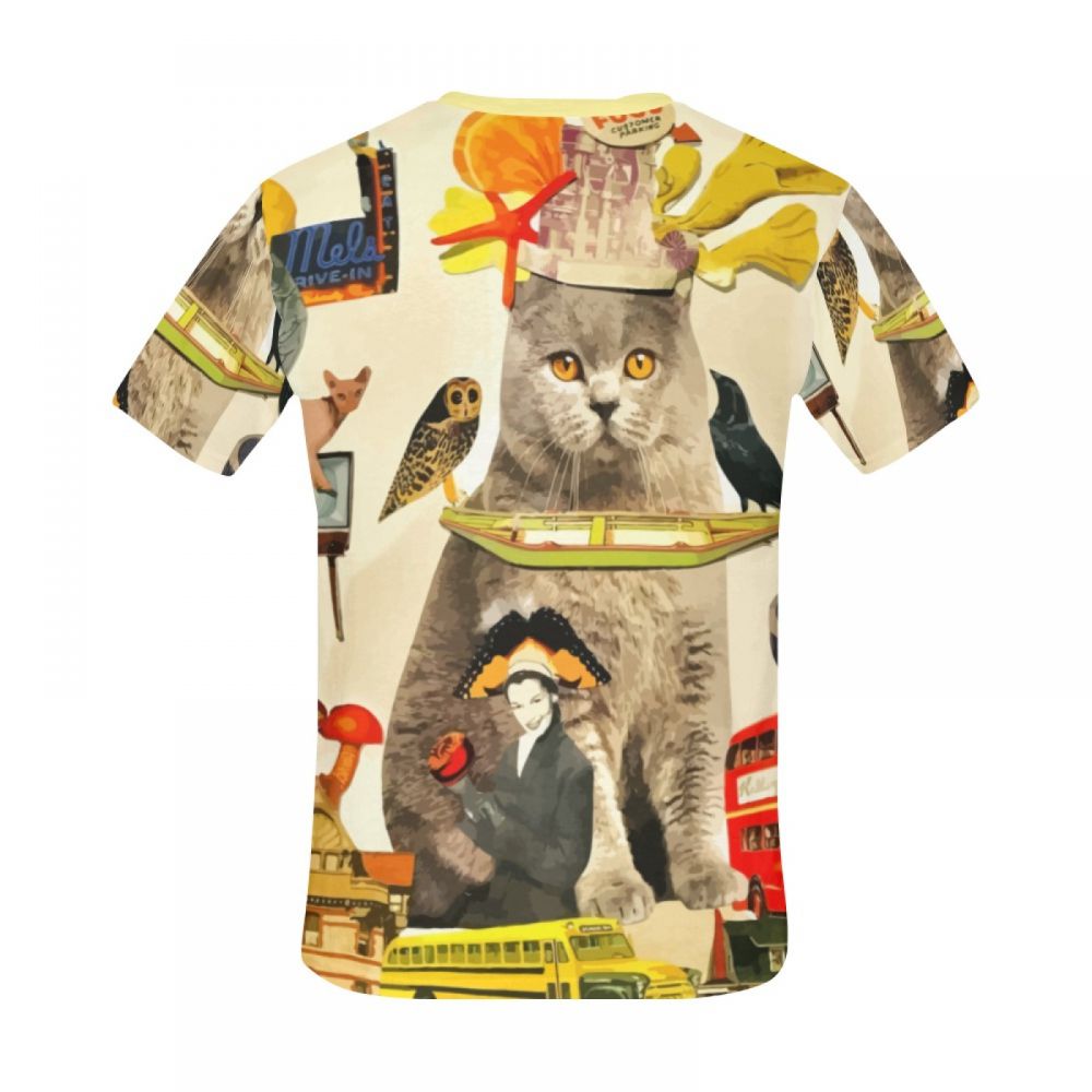 Bărbătească Artă Crazy Animale Regele Pisicilor Tricou Scurt