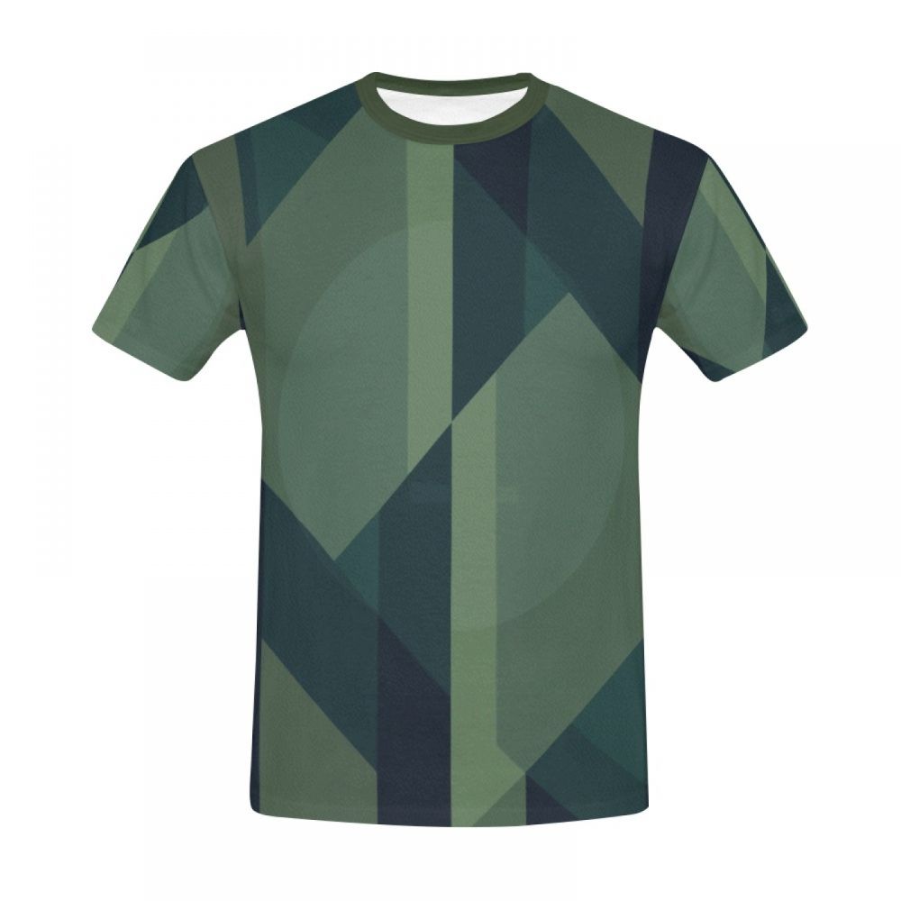 Bărbătească Artă Geometrică Linii Verzi Tricou Scurt