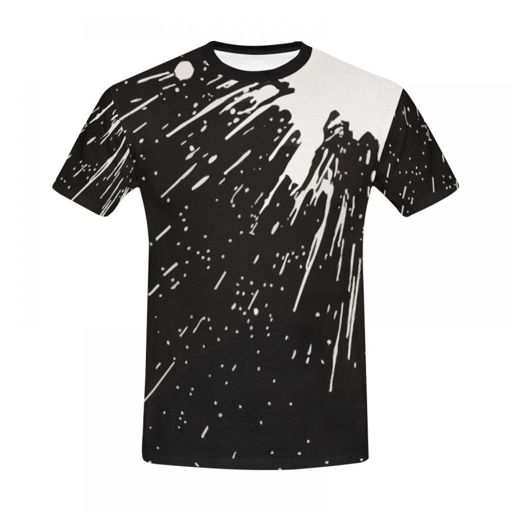 Bărbătească Artă Abstractă Graffiti Alb-negru Tricou Scurt