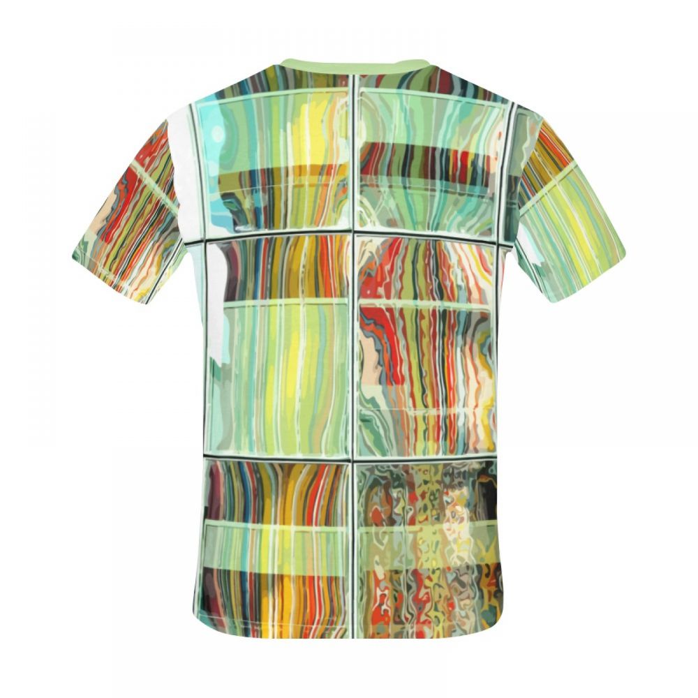 Bărbătească Artă Abstractă Dungi Reflectorizante Tricou Scurt