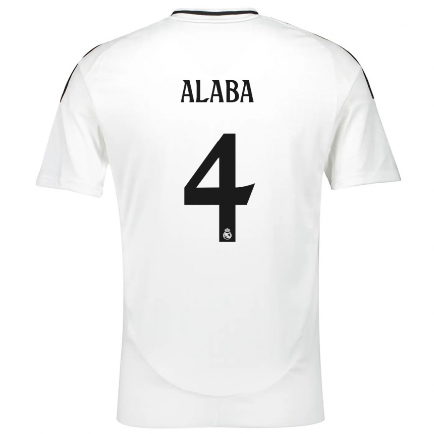 Copil David Alaba #4 Alb Acasă Tricou 2024/25 Tricouri