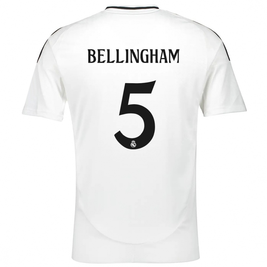 Copil Jude Bellingham #5 Alb Acasă Tricou 2024/25 Tricouri