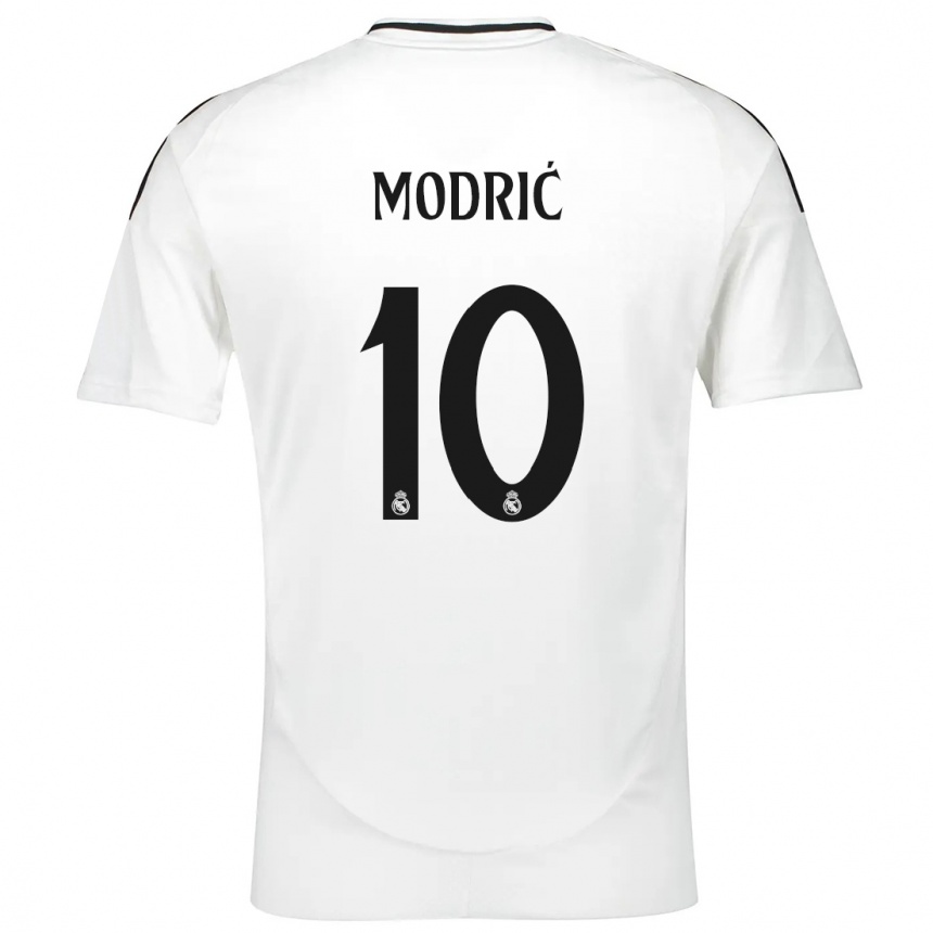 Copil Luka Modric #10 Alb Acasă Tricou 2024/25 Tricouri