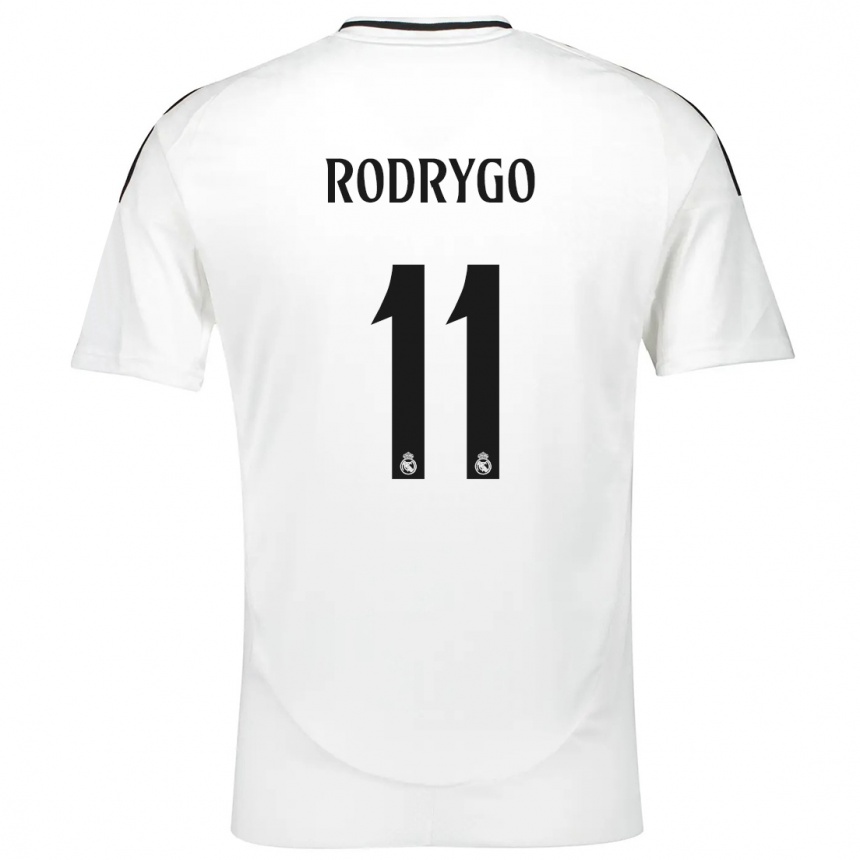 Copil Rodrygo #11 Alb Acasă Tricou 2024/25 Tricouri