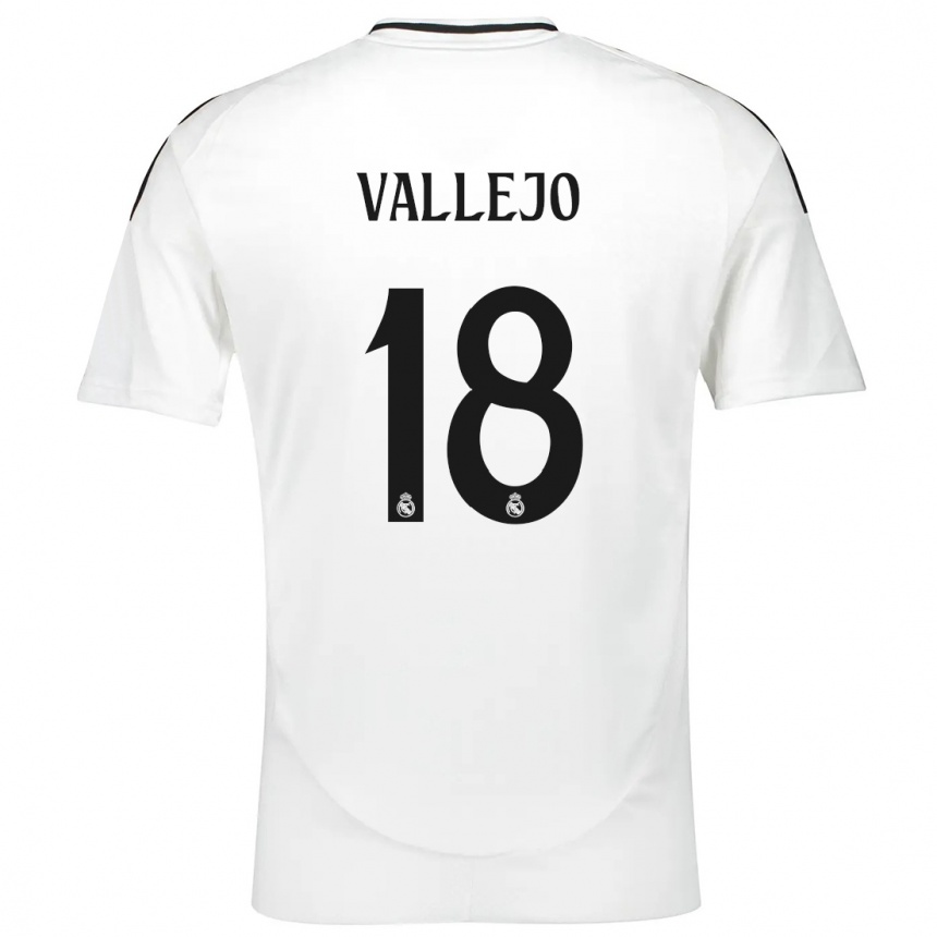 Copil Jesus Vallejo #18 Alb Acasă Tricou 2024/25 Tricouri