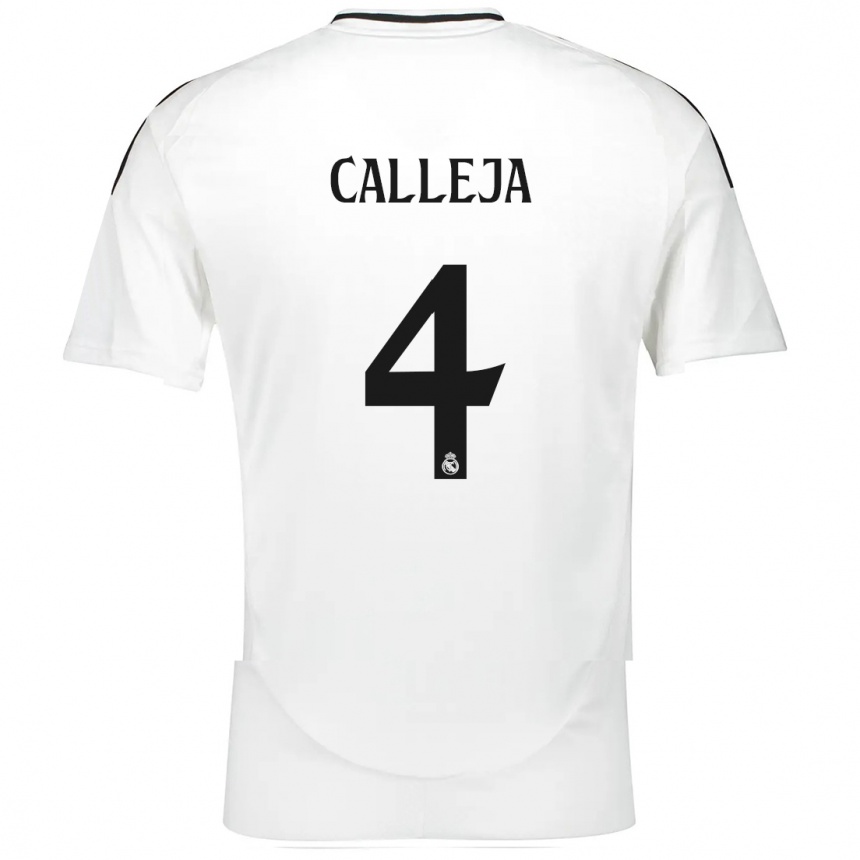 Copil Jaime Calleja #4 Alb Acasă Tricou 2024/25 Tricouri