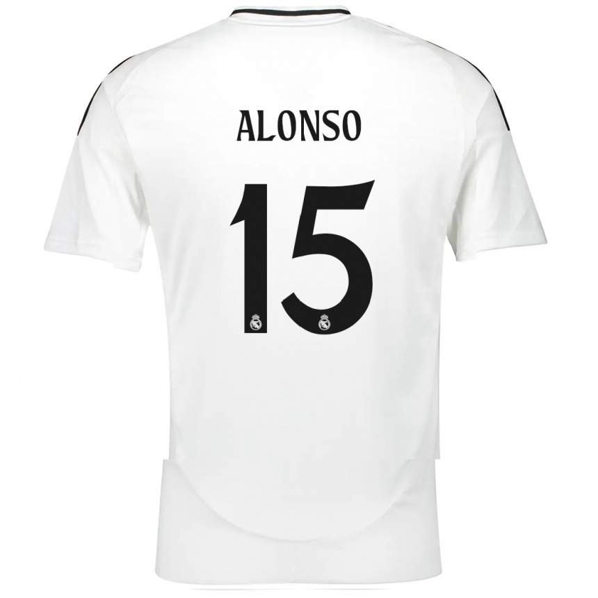 Copil Borja Alonso #15 Alb Acasă Tricou 2024/25 Tricouri