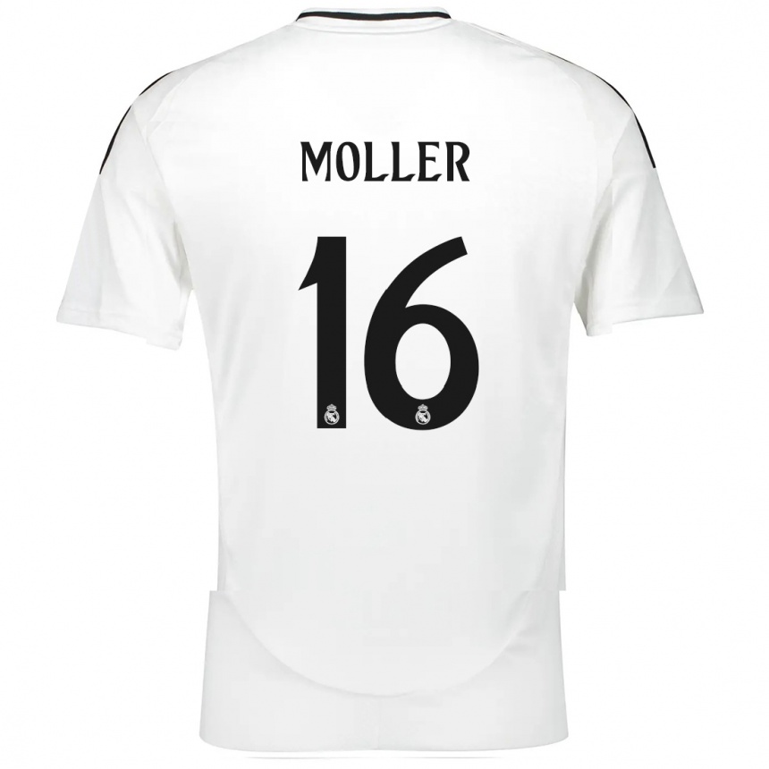 Copil Caroline Moller #16 Alb Acasă Tricou 2024/25 Tricouri