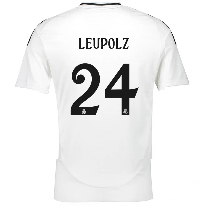 Copil Melanie Leupolz #24 Alb Acasă Tricou 2024/25 Tricouri