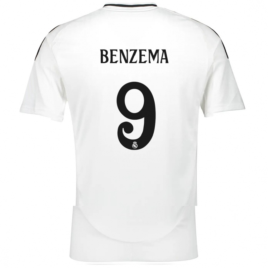 Copil Karim Benzema #9 Alb Acasă Tricou 2024/25 Tricouri