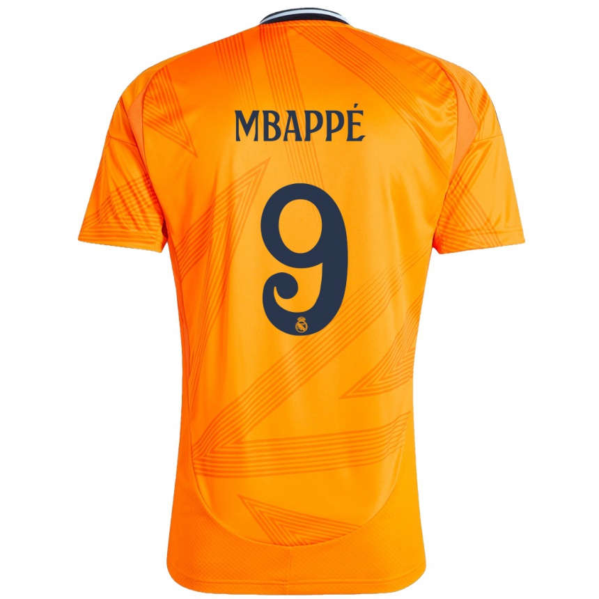 Copil Kylian Mbappe #9 Portocale Deplasare Tricou 2024/25 Tricouri