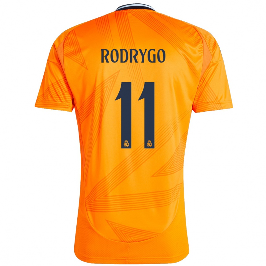 Copil Rodrygo #11 Portocale Deplasare Tricou 2024/25 Tricouri