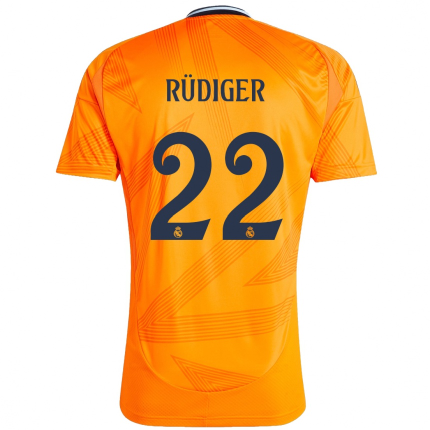 Copil Antonio Rudiger #22 Portocale Deplasare Tricou 2024/25 Tricouri