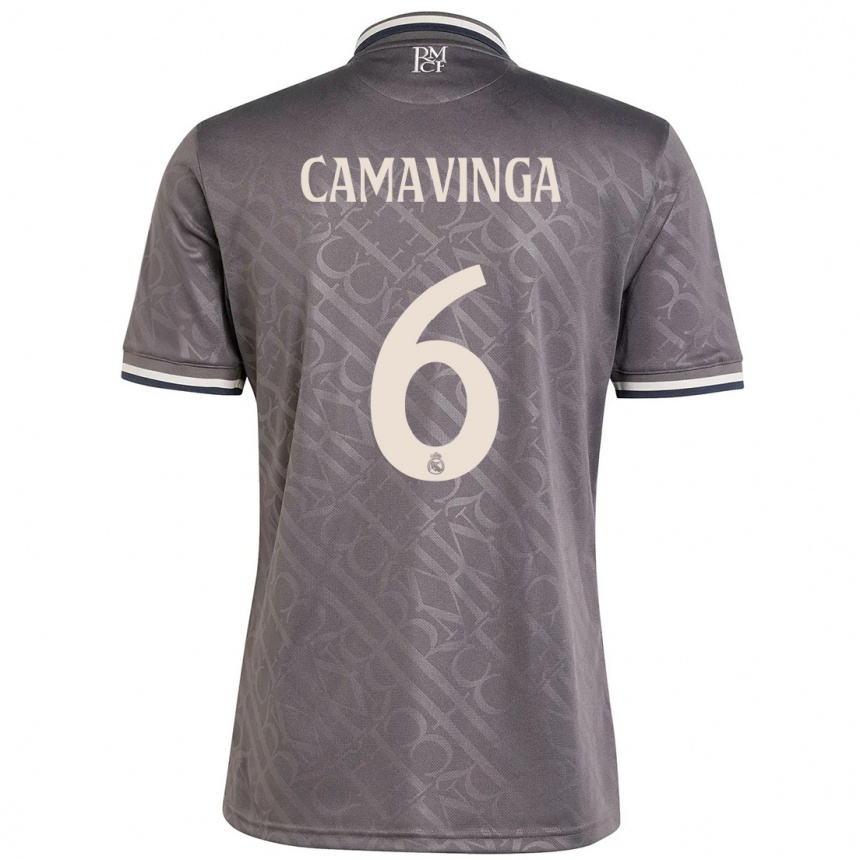 Copil Eduardo Camavinga #6 Cărbune A Treia Trusă Tricou 2024/25 Tricouri