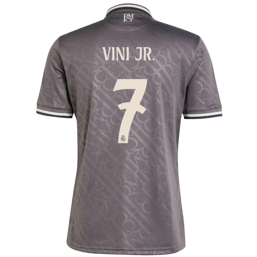 Copil Vinicius Junior #7 Cărbune A Treia Trusă Tricou 2024/25 Tricouri