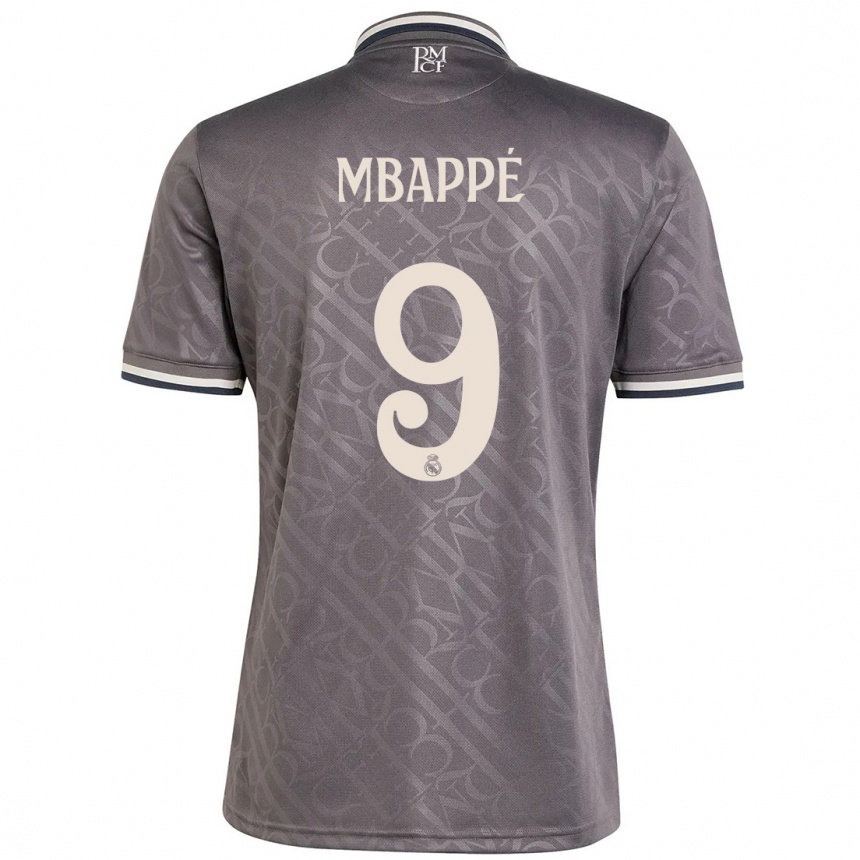 Copil Kylian Mbappe #9 Cărbune A Treia Trusă Tricou 2024/25 Tricouri