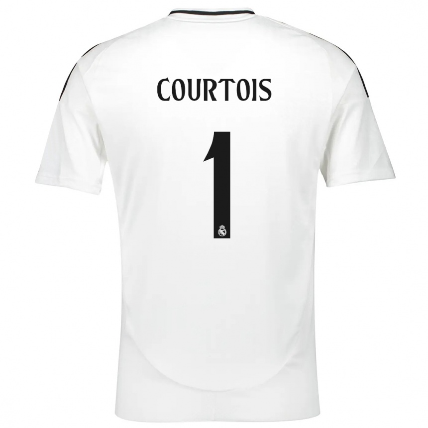 Bărbați Thibaut Courtois #1 Alb Acasă Tricou 2024/25 Tricouri