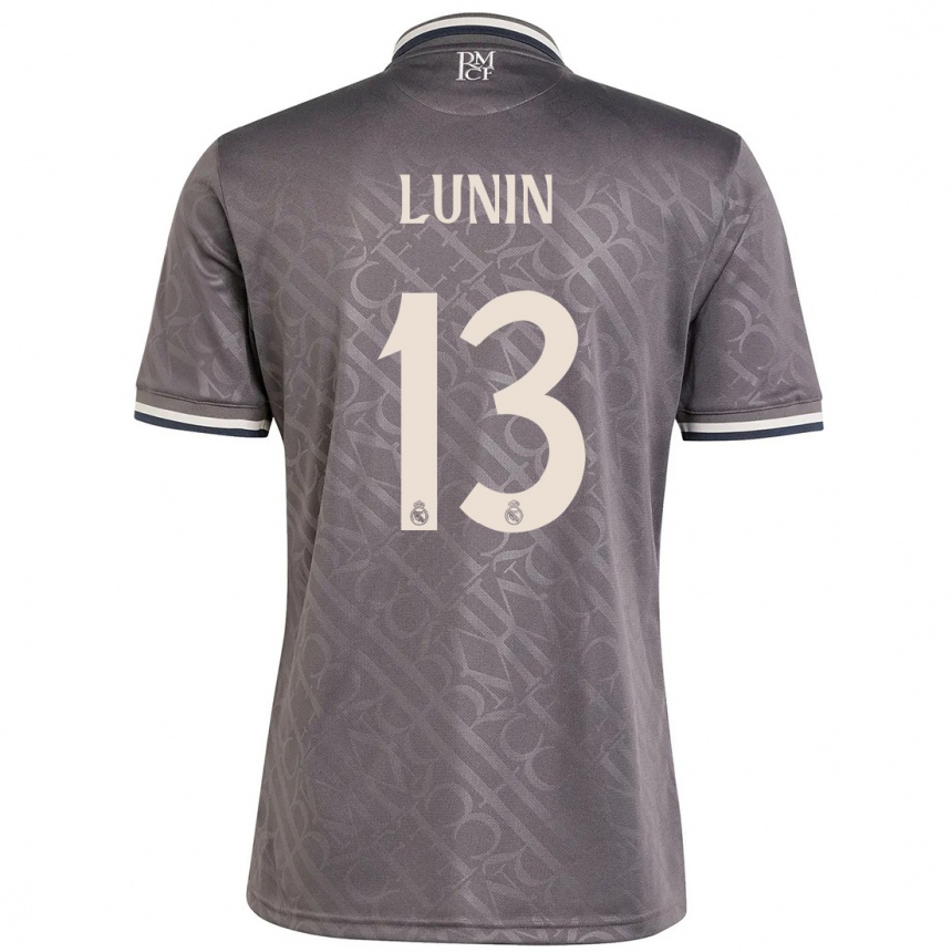 Bărbați Andriy Lunin #13 Cărbune A Treia Trusă Tricou 2024/25 Tricouri