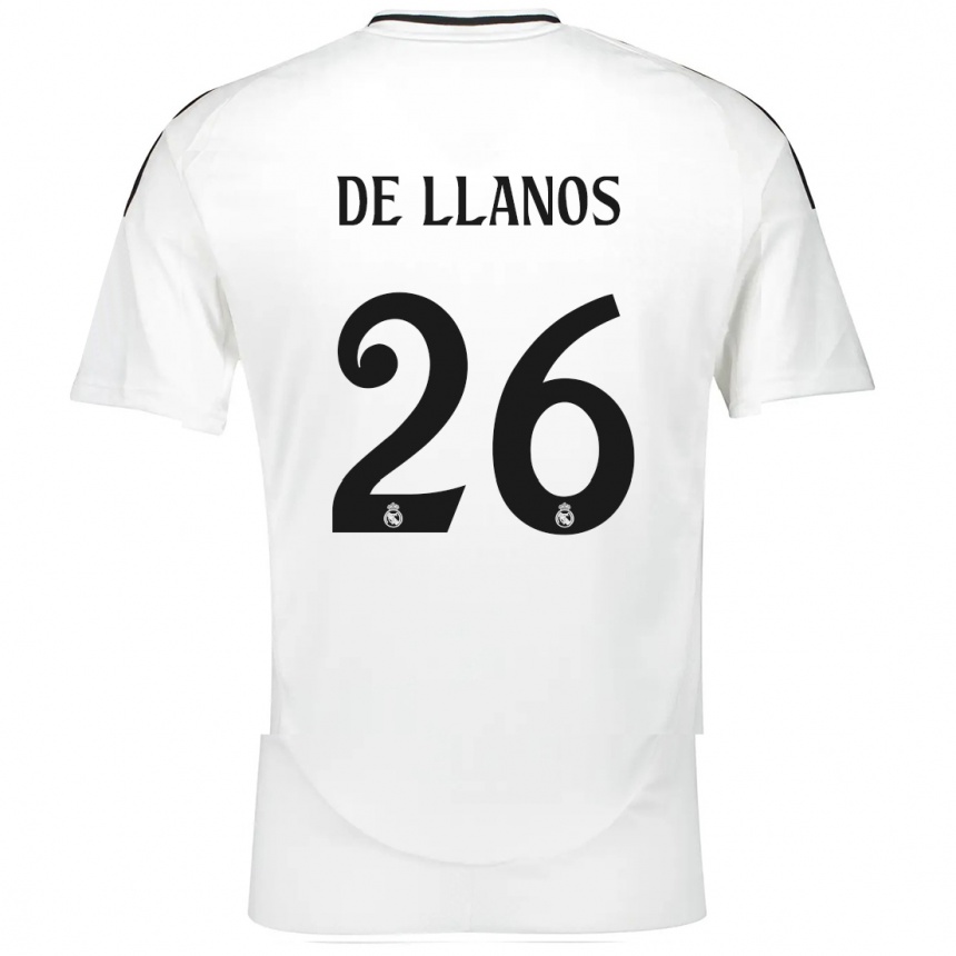 Femei Hugo De Llanos #26 Alb Acasă Tricou 2024/25 Tricouri